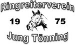 Logo mit Pferdekopf und Schriftzug "Ringreiterverein 1975 Jung Tönning"