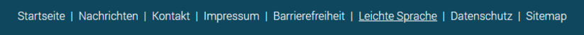 Darstellung der Worte im Footer