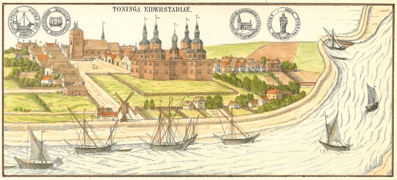 Altes gemaltes Bild von Tönning